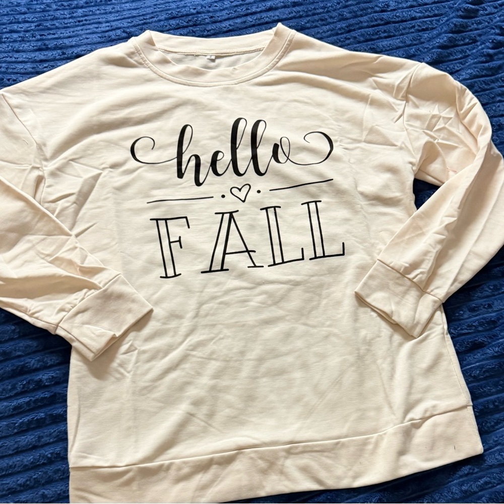 ☃️#19 Hello Fall Graphic Sweatshirt Long Sleeve Crew Neck